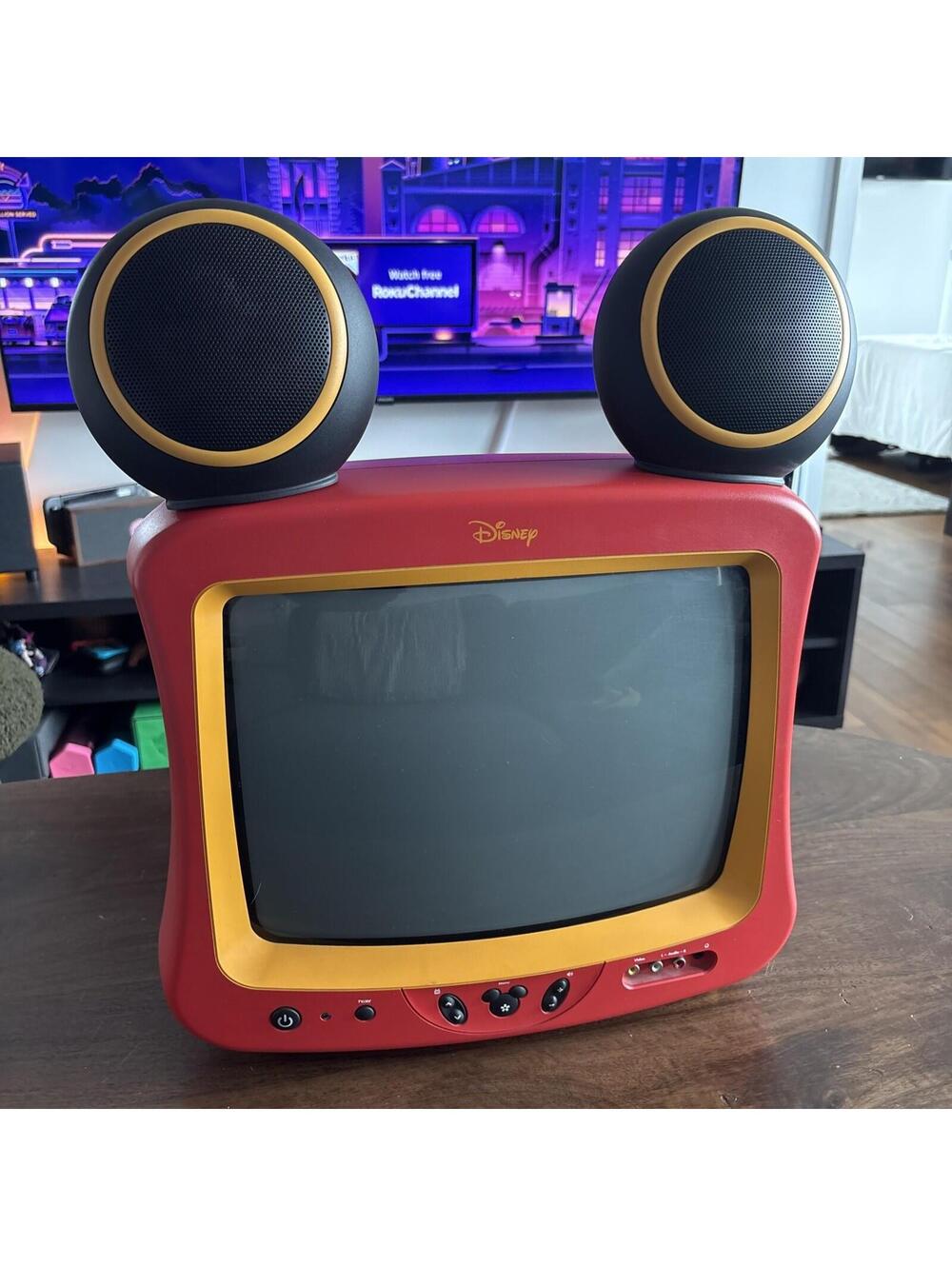 Disney 13" Mickey Mouse Special Edition CRT TV DT1300-C Tested Works No Remote